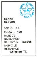 1982 All-Star Game Program Inserts #NNO Danny Darwin Back