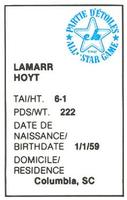 1982 All-Star Game Program Inserts #NNO Lamarr Hoyt Back