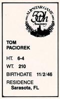 1983 All-Star Game Program Inserts #NNO Tom Paciorek Back