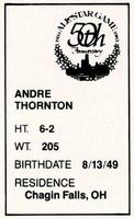 1983 All-Star Game Program Inserts #NNO Andre Thornton Back