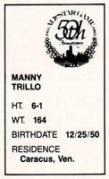 1983 All-Star Game Program Inserts #NNO Manny Trillo Back