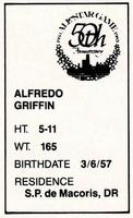 1983 All-Star Game Program Inserts #NNO Alfredo Griffin Back