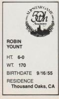1983 All-Star Game Program Inserts #NNO Robin Yount Back