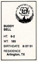 1983 All-Star Game Program Inserts #NNO Buddy Bell Back