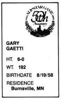 1983 All-Star Game Program Inserts #NNO Gary Gaetti Back