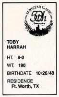 1983 All-Star Game Program Inserts #NNO Toby Harrah Back