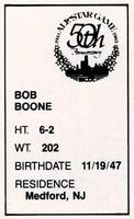 1983 All-Star Game Program Inserts #NNO Bob Boone Back