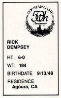 1983 All-Star Game Program Inserts #NNO Rick Dempsey Back