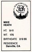 1983 All-Star Game Program Inserts #NNO Mike Heath Back