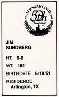 1983 All-Star Game Program Inserts #NNO Jim Sundberg Back
