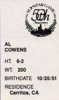 1983 All-Star Game Program Inserts #NNO Al Cowens Back