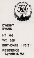 1983 All-Star Game Program Inserts #NNO Dwight Evans Back