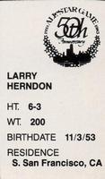 1983 All-Star Game Program Inserts #NNO Larry Herndon Back