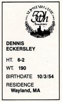 1983 All-Star Game Program Inserts #NNO Dennis Eckersley Back