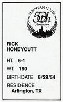 1983 All-Star Game Program Inserts #NNO Rick Honeycutt Back