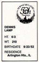 1983 All-Star Game Program Inserts #NNO Dennis Lamp Back
