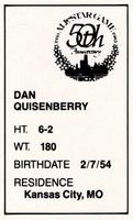1983 All-Star Game Program Inserts #NNO Dan Quisenberry Back