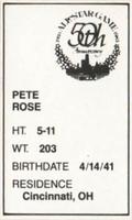 1983 All-Star Game Program Inserts #NNO Pete Rose Back