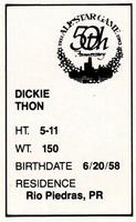1983 All-Star Game Program Inserts #NNO Dickie Thon Back