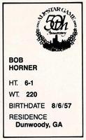 1983 All-Star Game Program Inserts #NNO Bob Horner Back