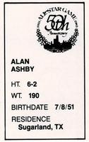 1983 All-Star Game Program Inserts #NNO Alan Ashby Back