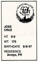 1983 All-Star Game Program Inserts #NNO Jose Cruz Back