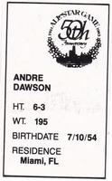 1983 All-Star Game Program Inserts #NNO Andre Dawson Back