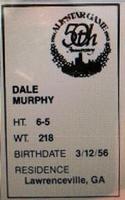 1983 All-Star Game Program Inserts #NNO Dale Murphy Back