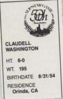 1983 All-Star Game Program Inserts #NNO Claudell Washington Back