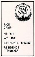 1983 All-Star Game Program Inserts #NNO Rick Camp Back