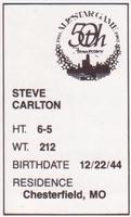 1983 All-Star Game Program Inserts #NNO Steve Carlton Back