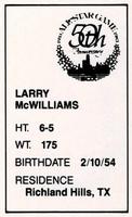 1983 All-Star Game Program Inserts #NNO Larry McWilliams Back