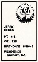 1983 All-Star Game Program Inserts #NNO Jerry Reuss Back