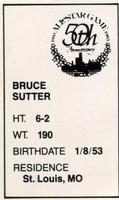 1983 All-Star Game Program Inserts #NNO Bruce Sutter Back