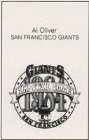 1984 All-Star Game Program Inserts #NNO Al Oliver Back