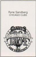 1984 All-Star Game Program Inserts #NNO Ryne Sandberg Back