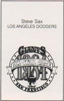 1984 All-Star Game Program Inserts #NNO Steve Sax Back