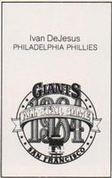 1984 All-Star Game Program Inserts #NNO Ivan DeJesus Back