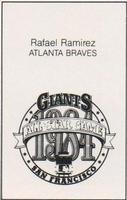 1984 All-Star Game Program Inserts #NNO Rafael Ramirez Back
