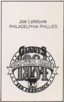 1984 All-Star Game Program Inserts #NNO Joe Lefebvre Back