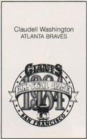 1984 All-Star Game Program Inserts #NNO Claudell Washington Back