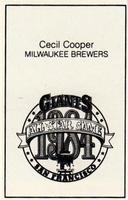 1984 All-Star Game Program Inserts #NNO Cecil Cooper Back