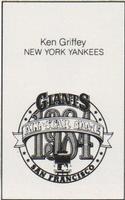 1984 All-Star Game Program Inserts #NNO Ken Griffey Back