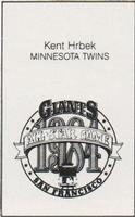 1984 All-Star Game Program Inserts #NNO Kent Hrbek Back