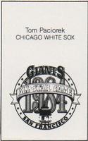 1984 All-Star Game Program Inserts #NNO Tom Paciorek Back