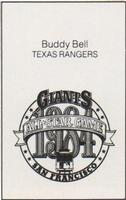 1984 All-Star Game Program Inserts #NNO Buddy Bell Back