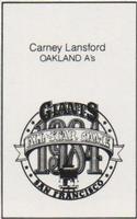 1984 All-Star Game Program Inserts #NNO Carney Lansford Back