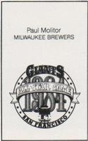 1984 All-Star Game Program Inserts #NNO Paul Molitor Back