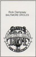 1984 All-Star Game Program Inserts #NNO Rick Dempsey Back