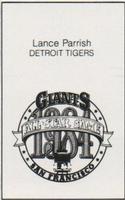 1984 All-Star Game Program Inserts #NNO Lance Parrish Back